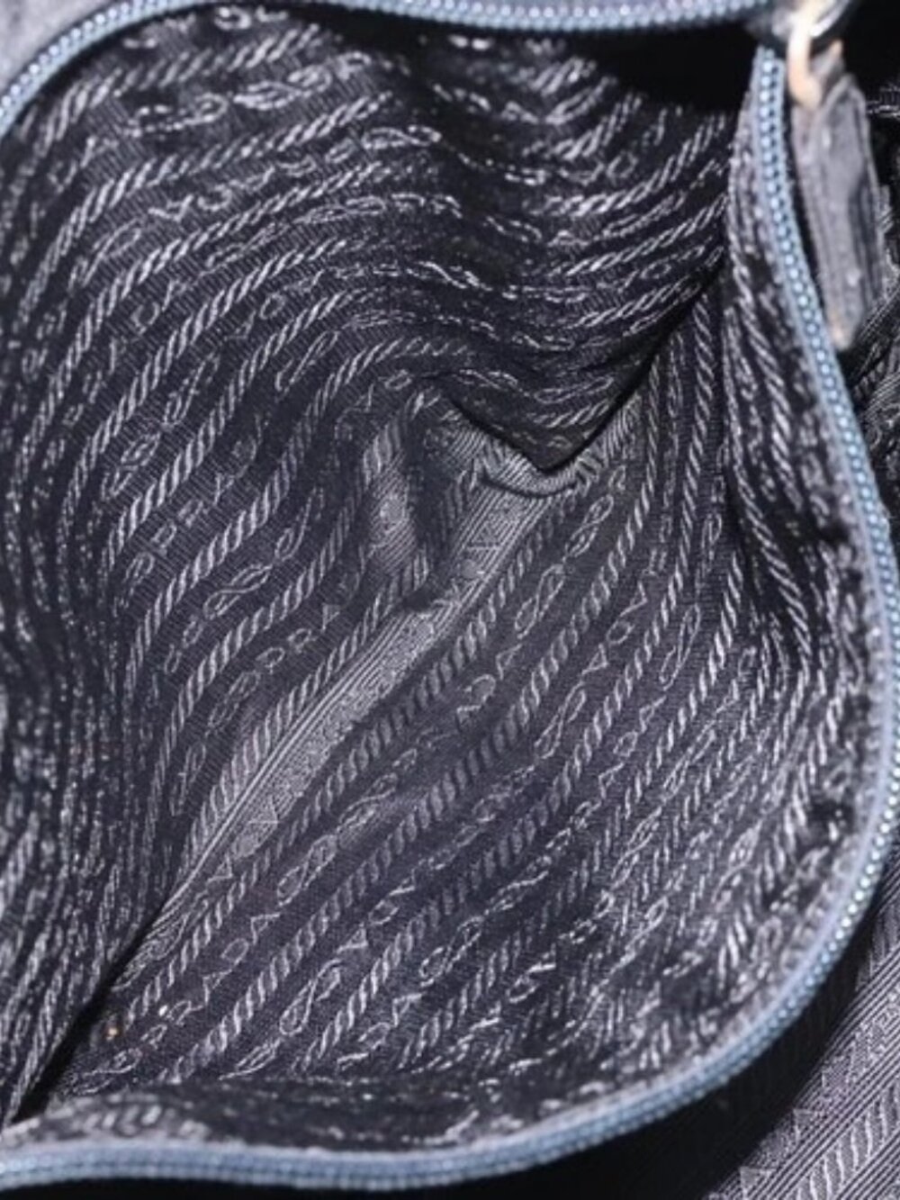PRADA Tote Bag Nylon Black Silver Auth bs21891 - Picture 10 of 16